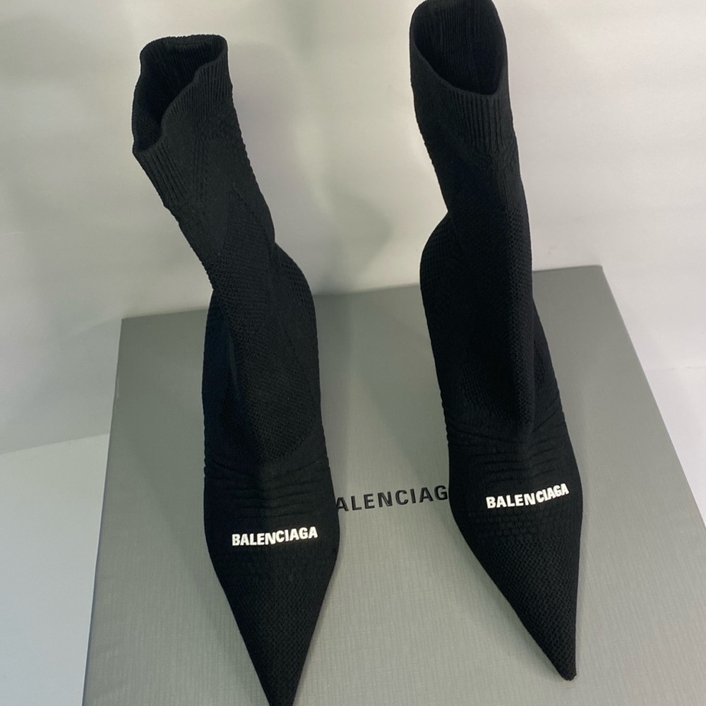 New Authentic Balenciaga Women's Knife 2.0 Knit High Heel Booties